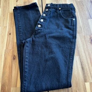 Vintage Wrangler Black Button Fly Jeans Women’s 13/14 x 36 USA Made